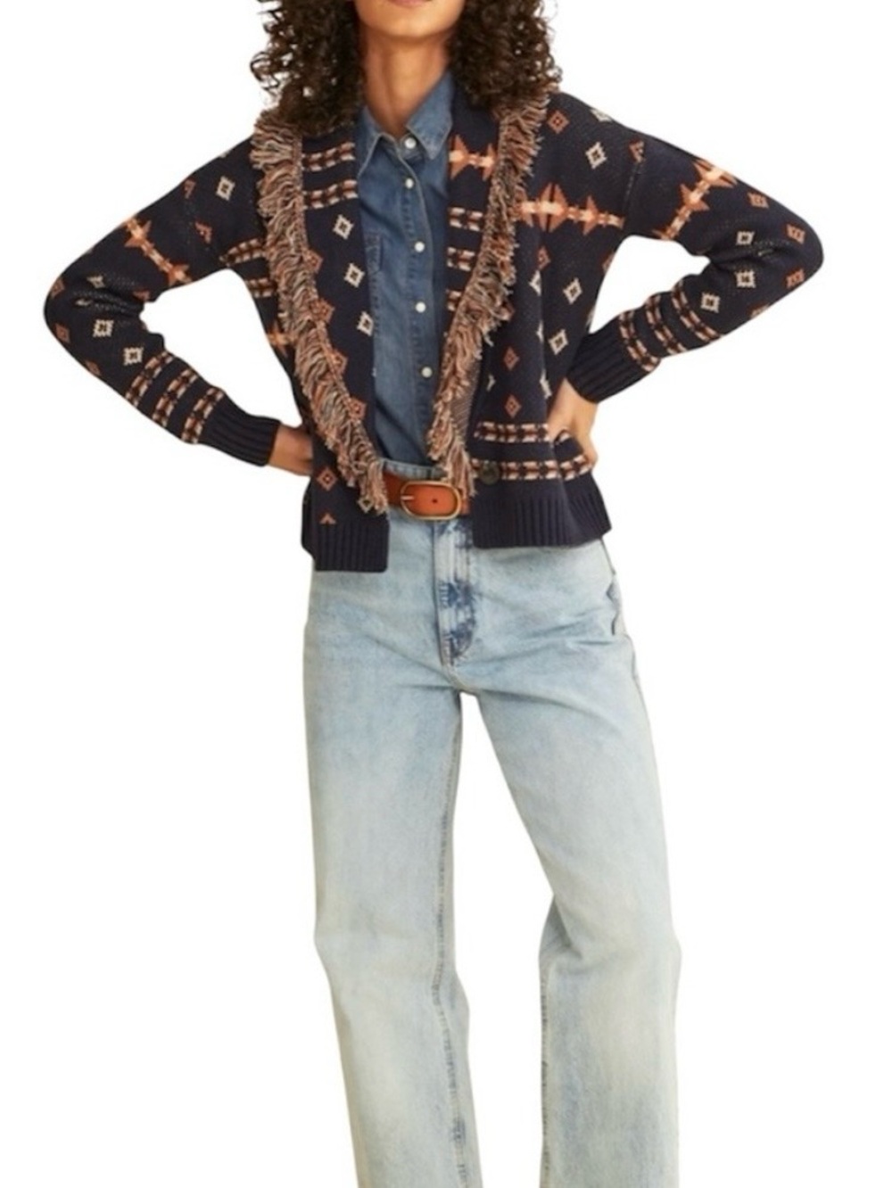 Pendleton Wool Fringe Shawl Cardigan
